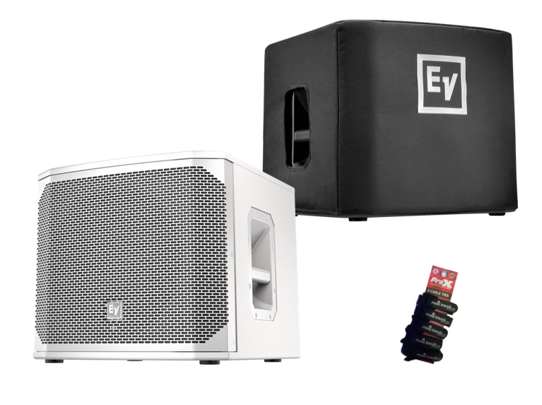 EV ELX200-12SP White 12″ powered subwoofer + Padded Cover