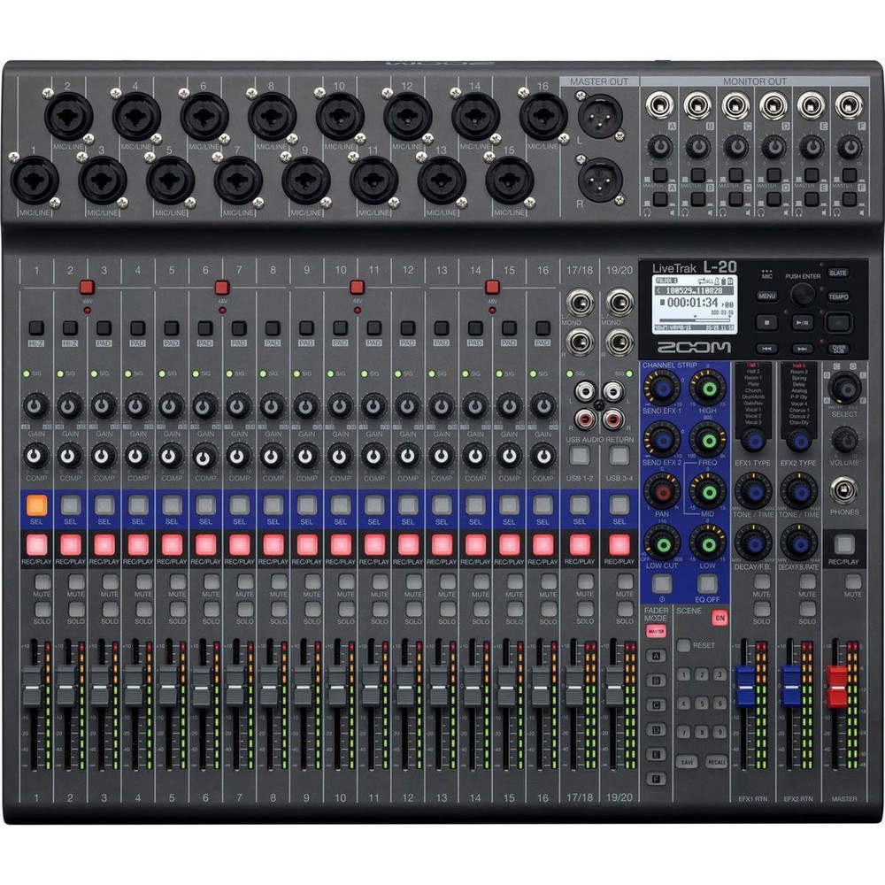 Zoom LiveTrak L-20 Digital Mixer and Multitrack Recorder