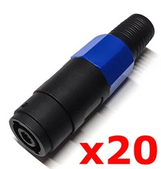 20 Pack – Female 4 Pole Conductor Cable Connector for SPEAKON Audio Loudspeaker