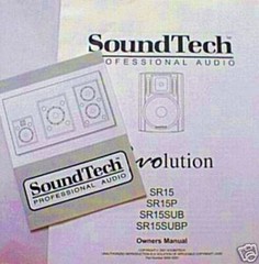 Soundtech SR15 SR15P SR15SUB SRSUBP Revolution Monitor Original Owner’s Manual