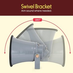 Indoor / Outdoor PA Horn Speaker – 6.3” Portable 6.3-Inch, White