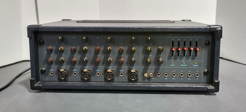 TOA MX-401 4-Channel 5-Band EQ Portable Powered Live PA Mixer & Amplifier