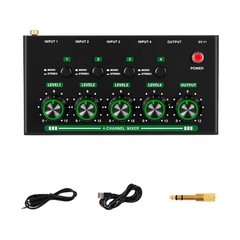Professional 4 Channel Auditory Mixer With Adjustable Level Control For Studio