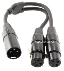 6-inch Pig-Hog XLR (3-Pin) Male Jack to 2-XLR Female Y-Splitter, OFC Cable