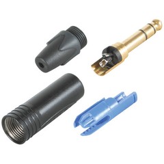 Neutrik – NP3X-B – Professional Plug 1/4″ Stereo – Black/Gold