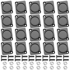 20 Pack Panel-Mount Blank Plate D-Series Zinc Alloy Rack Mount Plate Chassis XLR