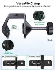 Double Multi Microphone Holder With C Clamp (Aluminum/Rubber）for Most Mic Sta…