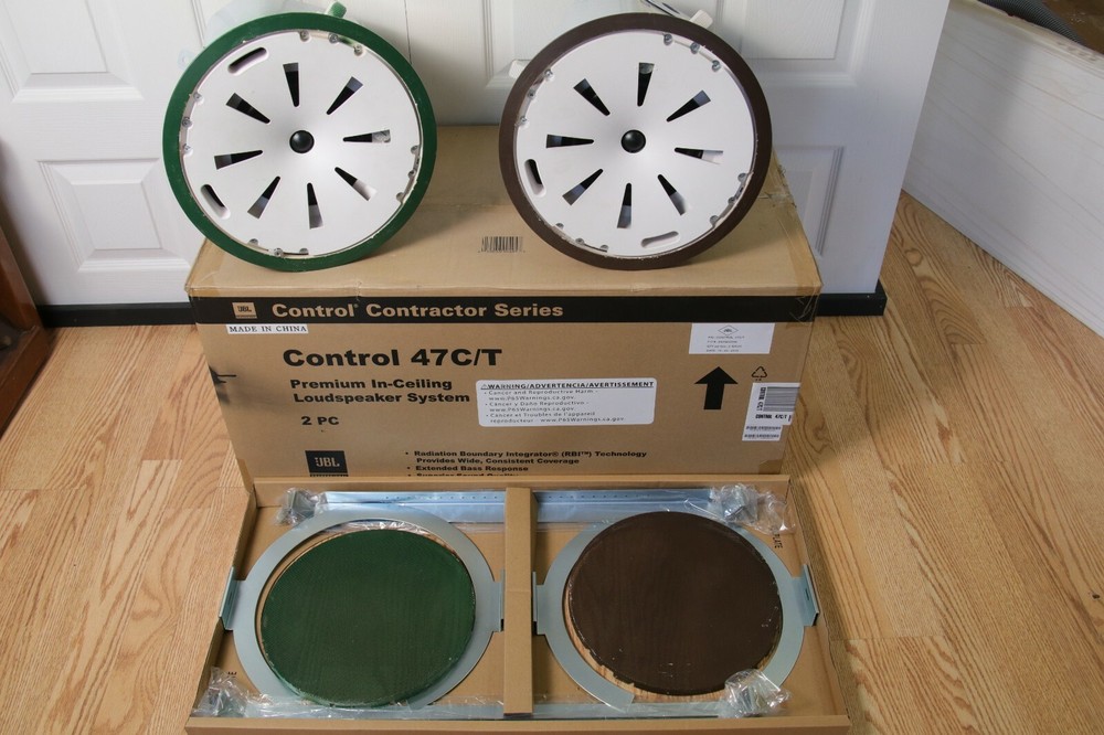 2x Commercial JBL 6.5″ Ceiling Tile Speakers in Control 47C/T 2-way 75W “ 8 Ohm