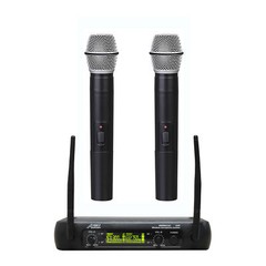 Audio2000’S AWM6074U UHF, DUAL WIRELESS HANDHELD MICROPHONE SYSTEM-N