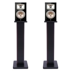 28″ 1 Pair Bookshelf Speaker Stands Surround Sound Home Theater Black Walnut PVC