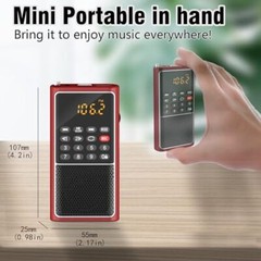 Portable Radio,Small FM Radios Walkman,Pocket Size,Supports USB Flash RED