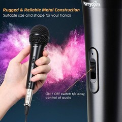 Karaoke Microphone for Singing, Dynamic Microphone, Vocal Microphone with On …