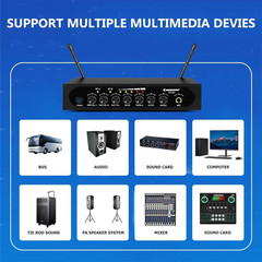 UHF Dual Channel Wireless Microphone System with Echo & Bluetooth Control
