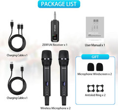 Microfonos inalambricos dobles recargables sistema con eco graves agudos karaoke