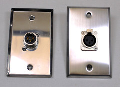 (2) Two XLR Single Wall Plates w/ NEUTRIK NC3FD-L-1 Female 3 Pin Stainless Steel