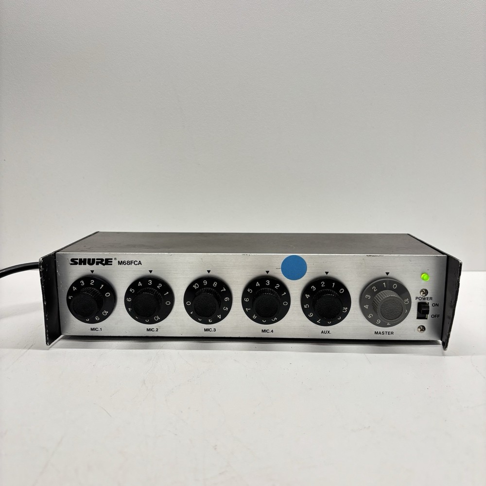 Shure M68FCA 4-Channel Rack Mount Mic Mixer w/ Master/Level Tested Working