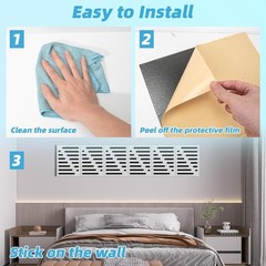 6-Pack Self-Adhesive Soundproof Acoustic Panels for Wall, 16 X 12 Inch Stripe De
