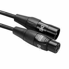 2 Pack Hosa Pro Microphone Cable HMIC-050 (50 Feet) , REAN XLR3F to XLR3M Black