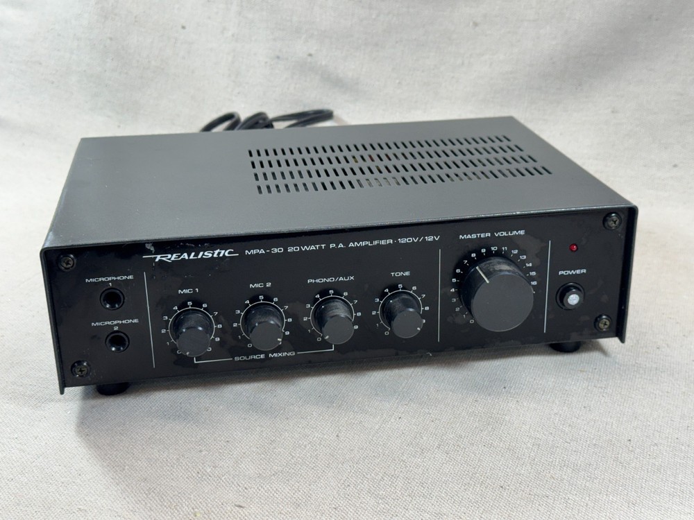 Realistic MPA-30 20 Watt PA Amplifier 32-2034 Radio Shack 120V 12V Tested Works