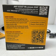 PowerDeWise Lavalier Lapel Microphone 3.5mm Jack Starter Kit Lot of 36 Sealed