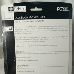 Labtec AM-242 Cable Consumer Microphone Desk Boom Mic w/ Base NCAT New N Package