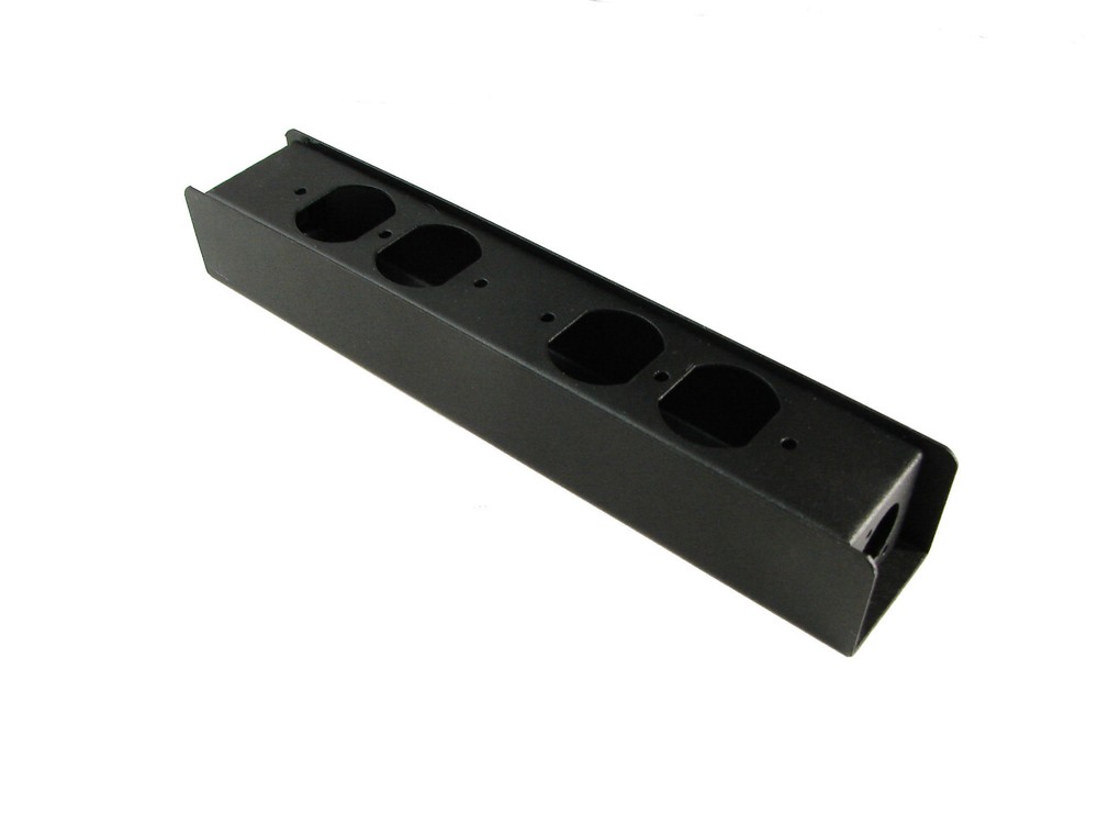 PB1E-2X2DUP-BK Steel Project Box 105/8″ x 1 7/8″ x 1 5/8″ 2) D PunchEs and 2) AC