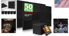 Professional Soundproofing Foam Panels 50-Pack – Ideal for Recording Studios