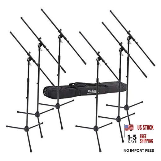 On-Stage MSP7706 Euro Boom 6 Mic Stands w/Travel Bag (For 6x Mic Stands w/ Bag