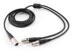 6ft Mini XLR Male Plug to Mini XLR 2-Female Lapel Mic Y-Splitter Audio Cable