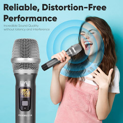 Dual UHF Wireless Microphone System – Professional Handheld Dynamic Cordless Mic
