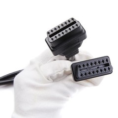 Right Angle OBD2 Splitter Y Cable, -B20 OBDII 1 Male Splitter to 2 B20 (1PACK)