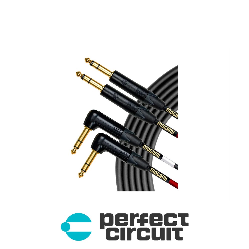 Mogami Gold SB-06R 6FT Right Angle Stereo Dual TRS CABLE NEW PERFECT CIRCUIT