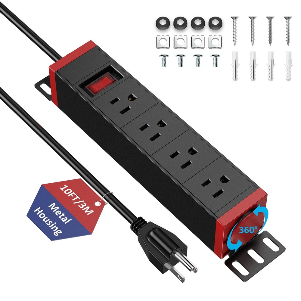 10 Inch Rack PDU Power Strip,1U RackMount Surge Protector Power Strip with15A…