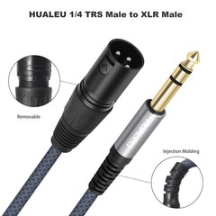 2 Pack 1/4 TRS Male to 3Pin XLR Mael Auido Cable,6.35mm TRS to XLR Male Braid…
