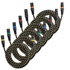 VEVOR XLR Cable 25 ft 6 Pack Balanced DMX Male to Female Microphone Cord 3-Pin