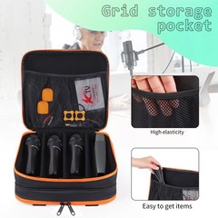 Microphone Case,Wireless Microphone Bag,Portable Storage Case,8 Slots Mic Carryi