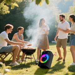 2400W Portable Tiltable Bluetooth Speaker Subwoofer 8in Heavy Bass Sound System