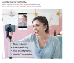 SmartMike Lite Wireless Lav Mic – Smart Subtitle, 4-Level Noise Reduction