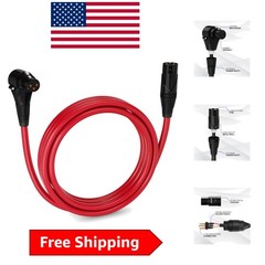 10ft Braided Red XLR Female to Male Right Angle Mic Cord – Pro Audio Performance