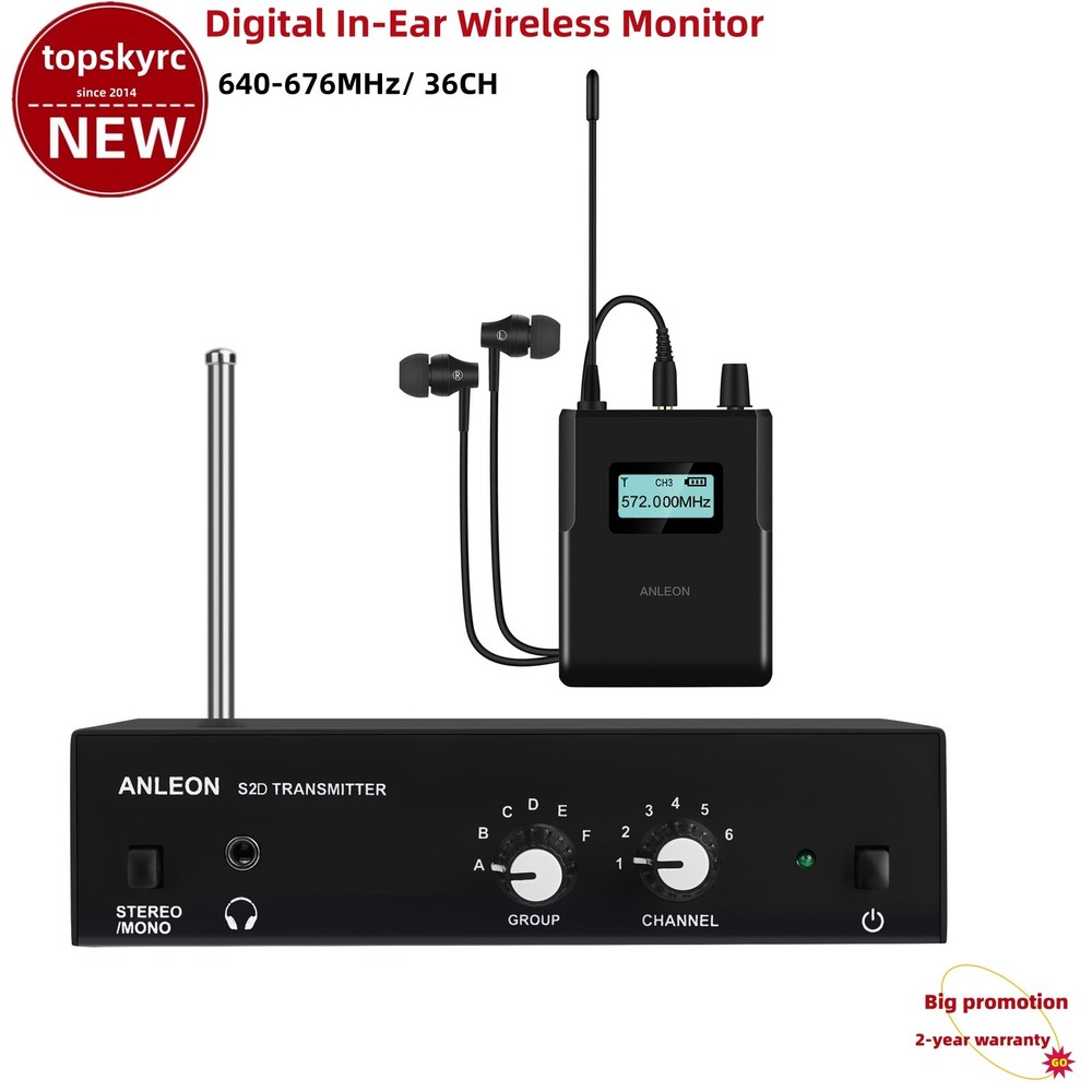ANLEON S2D 640-676MHz Digital In-Ear Wireless Monitor RF Transmitter Receiver