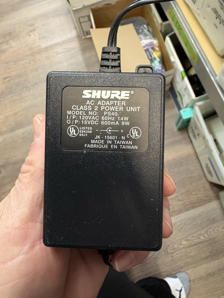 Shure PS40 Power Supply PS 40 15 VDC 600mA cut end