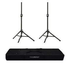 2x Ultimate Support TS-90B Aluminum Speaker Stands with Carry Bag