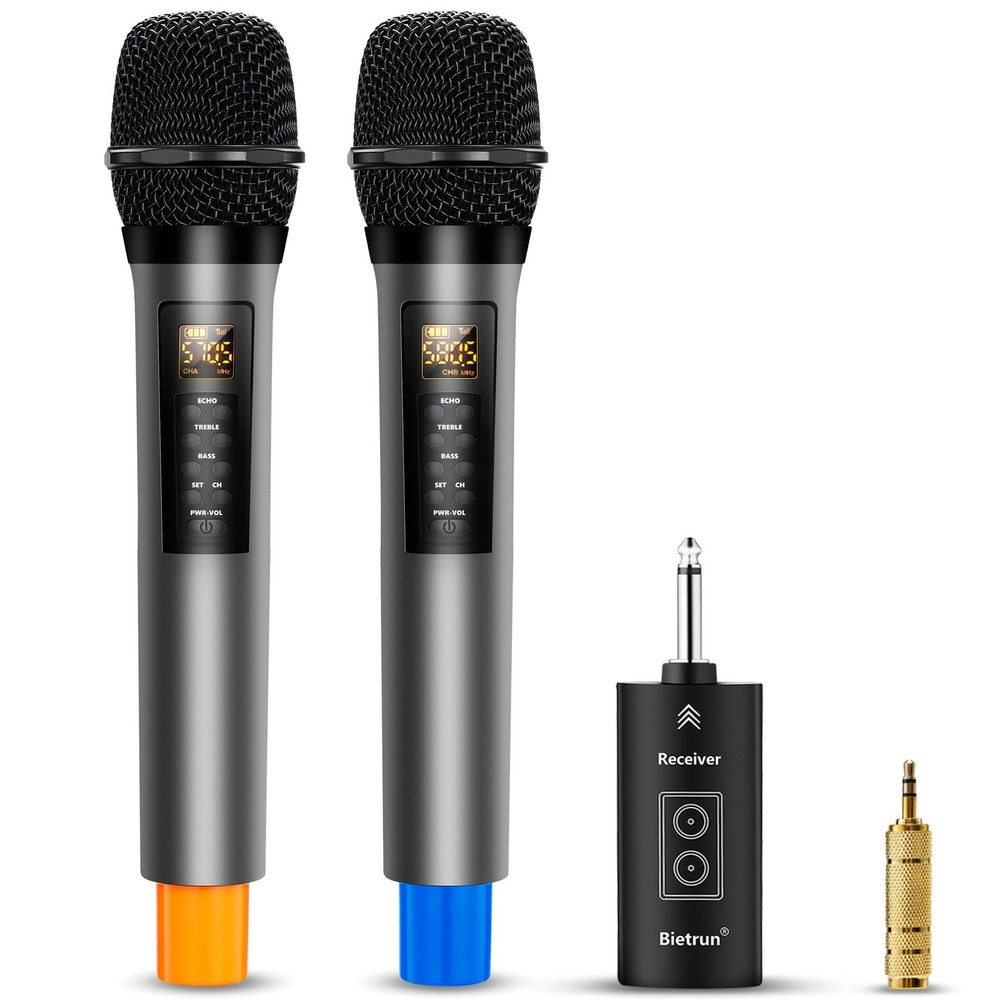 Wireless Microphones with Echo,Treble,Bass&Bluetooth,160FT Range,Portable UHF…