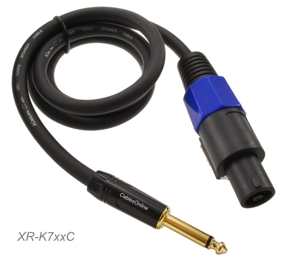 1/4″ (6.3mm) Mono TS Male to 4-Pole Speakon-Compatible Speaker Cable
