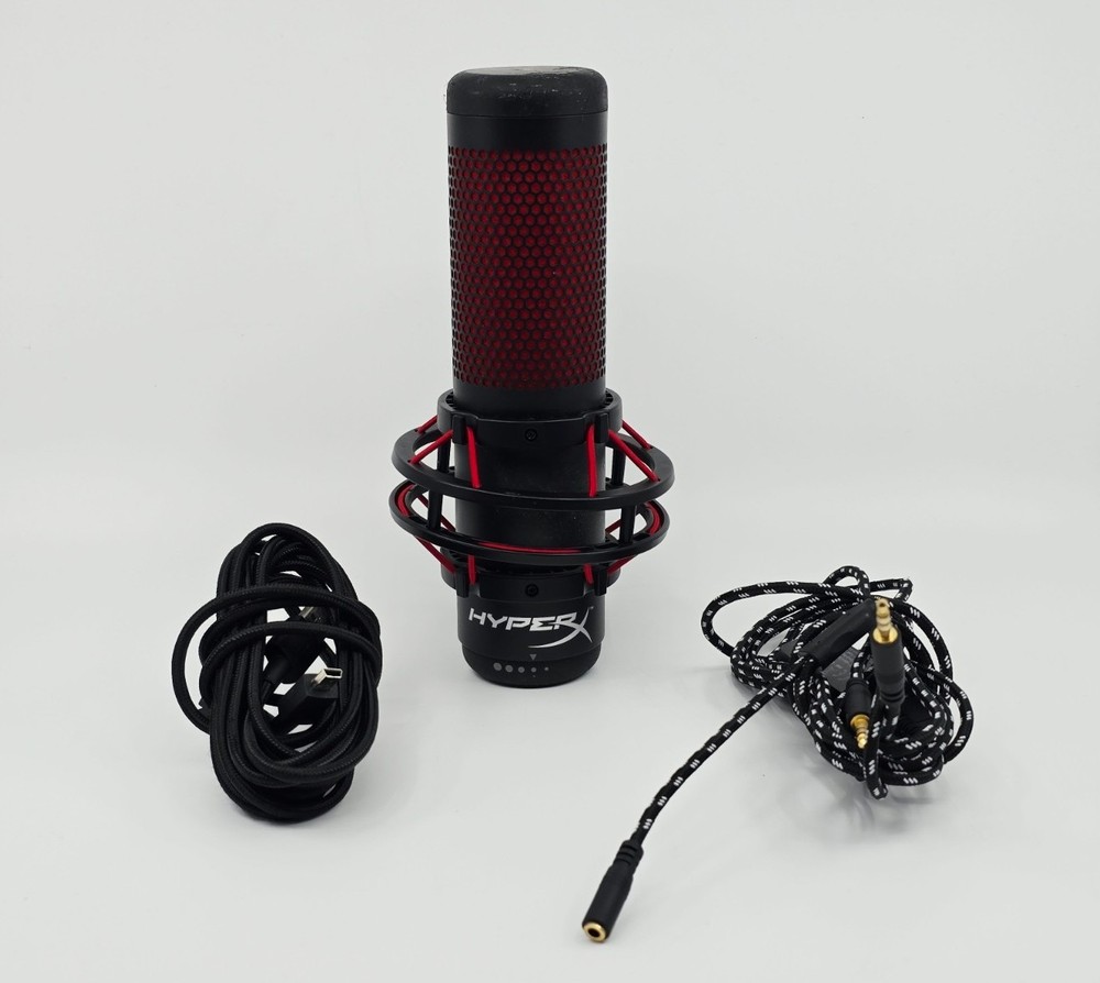 HyperX QuadCast Wired Multi-Pattern Electret Condenser Microphone – HX-MICQC-BK