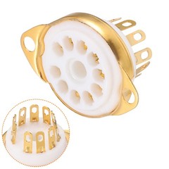 10 Pcs 10pin Tube Socket Ceramic Vacuum Tube Protect Tube Pin Socket White