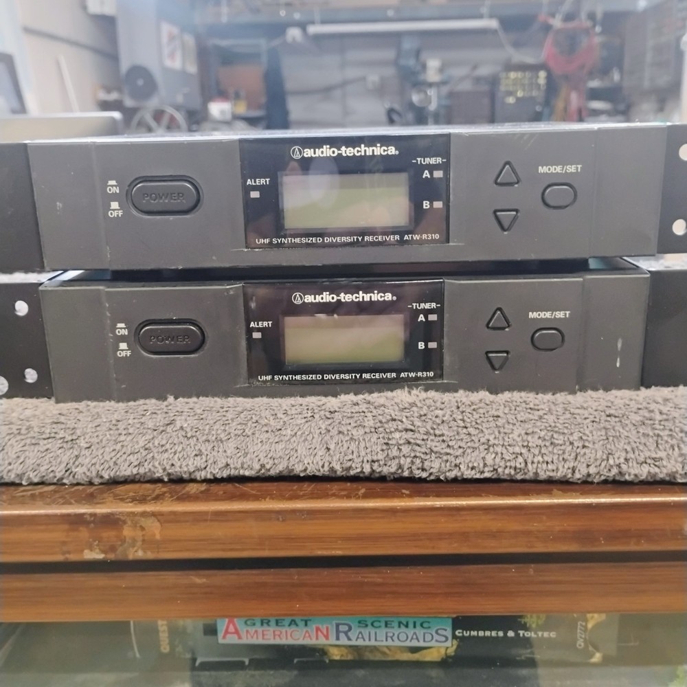 Two Audio Technica ATW-R310 UHF Synthesized Diversity Receiver (See Description)