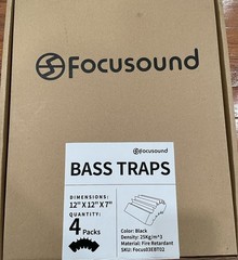 Focusound 4 Pack Bass Traps Corner Acoustic Foam Corner 12″ X 12″ X 7″ New