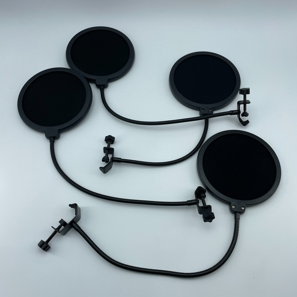 Microphone Pop Filter Set Studio Recording Windscreen Clamp Mount 6in Lot 4