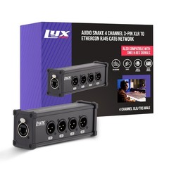 LyxPro 4‑Channel XLR to RJ45 Ethercon Male Breakout Audio Interface Cable Snake
